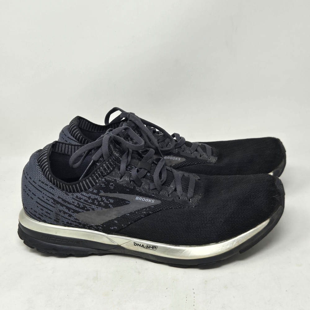 Brooks Ricochet Mens Running Shoes Black Grey Silver DNA AMP 1202821B057 Size 11